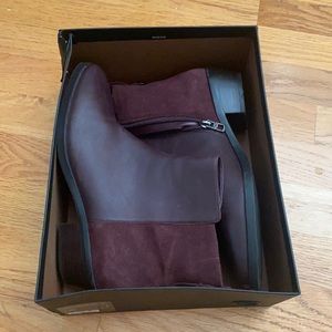 Coach booties in warm oxblood